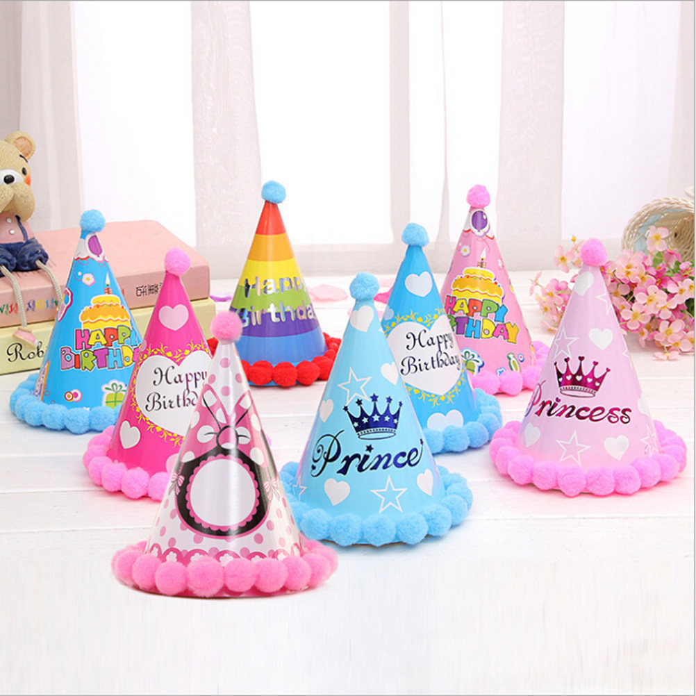 Party Hat Cone - 12 Stück Geburtstags-Kegelhüte, Papierhüte als Tortendekoration