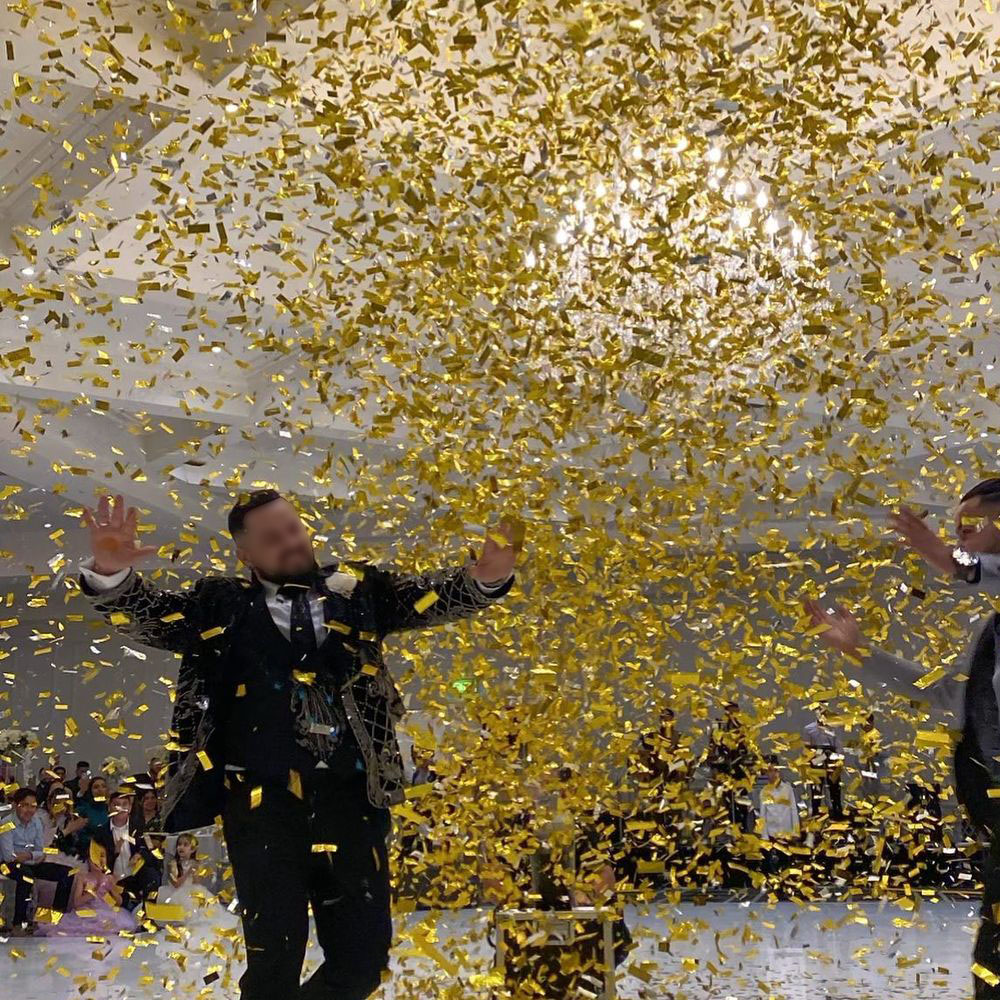 Confetti Cannon Tube - 1kg/Los Rechteckige Form Großpackung GOLD SILBER