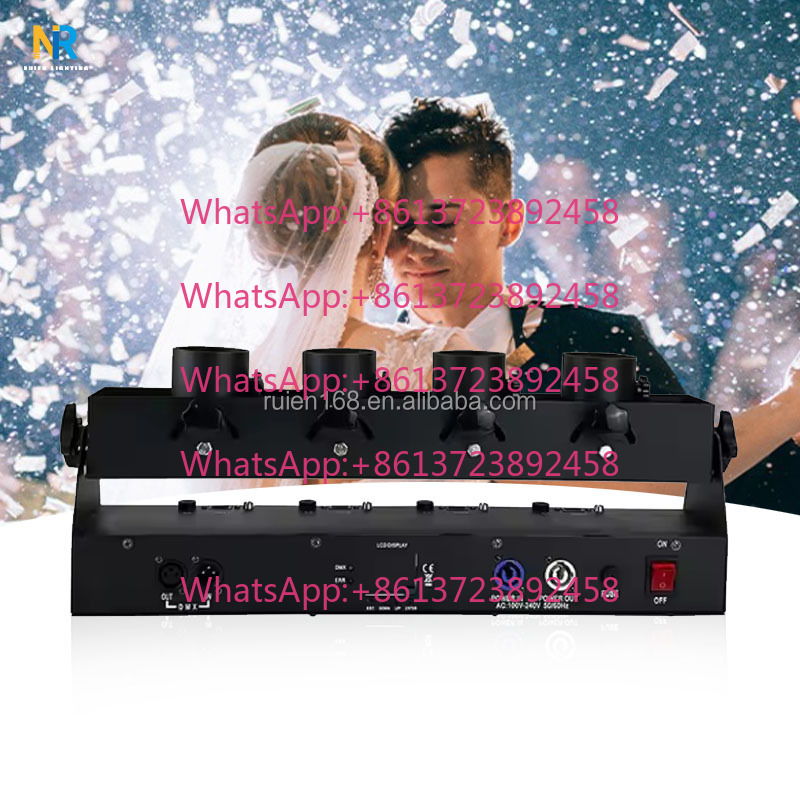 Confetti Cannon Tube - DMX 512 Vier-Röhren-Konfettimaschine, Bühnenfarbkonfettikanone für Zeremonien,