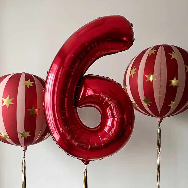 3 Stück rote Karnevals-Zahlenb – Balloon Pump Hand Bewertung und Preis